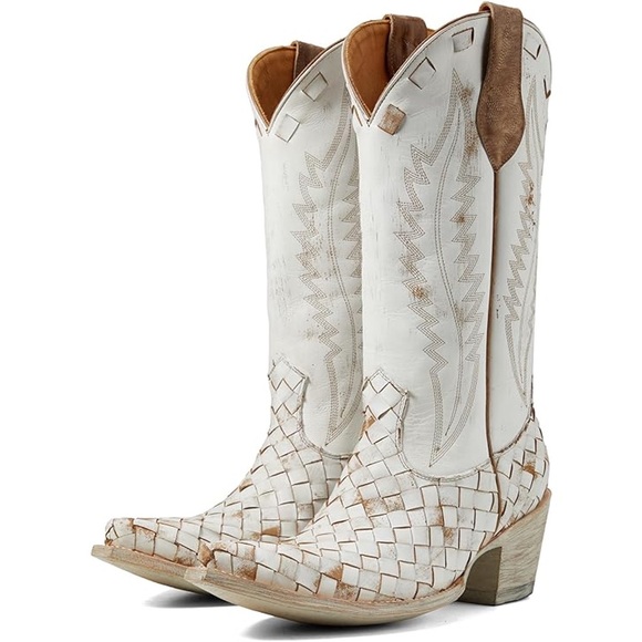 Old Gringo Shoes - Old Gringo Reptilian western boots cowgirl cowboy weaved design RTL $595 7.5 NIB